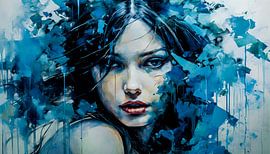 In de stroom van blauwe gedachten van Klaus Tesching - Art-AI