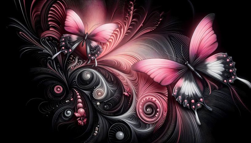Black and pink butterflies: a dance of colours by ButterflyPix