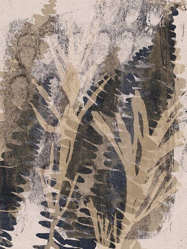 Wabi-Sabi natuurprint in zachte aardetinten