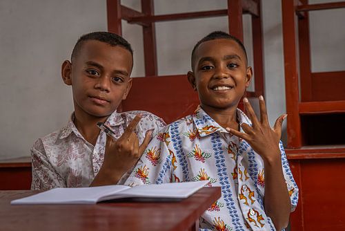 Schoolkinderen @ Arborek Island, Indonesie