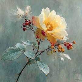 yellow flower with water and icing by Gelissen Artworks