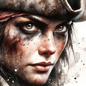 Fierce Pirate Captain Portrait by Chromatic Fusion Studio