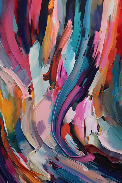 Abstract schilderij in pastel van NJ Midnight Studio