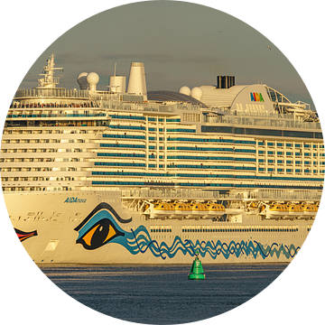 AIDAnova cruiseschip vertrekt uit Rotterdam. van Jaap van den Berg