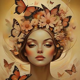 Jardin des papillons orange sur Hilde Remerie Photographie et art numérique