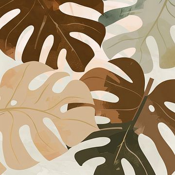 Monstera bladeren illustratie