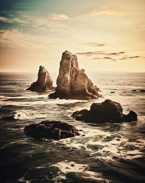 Avondsfeer aan zee van fernlichtsicht