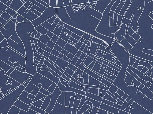 Kaart van Alkmaar Centrum in Royaal Blauw