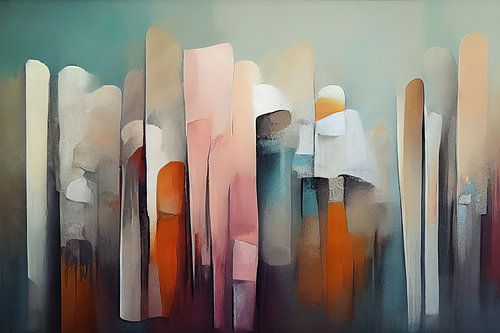 Abstract in zachte tinten