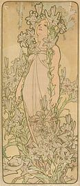 La Femme Animee en Fleur (Lys), Alphonse Mucha