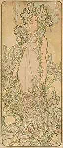 La Femme Animee en Fleur (Leie), Alphonse Mucha.