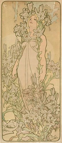 La Femme Animee en Fleur (Leie), Alphonse Mucha.