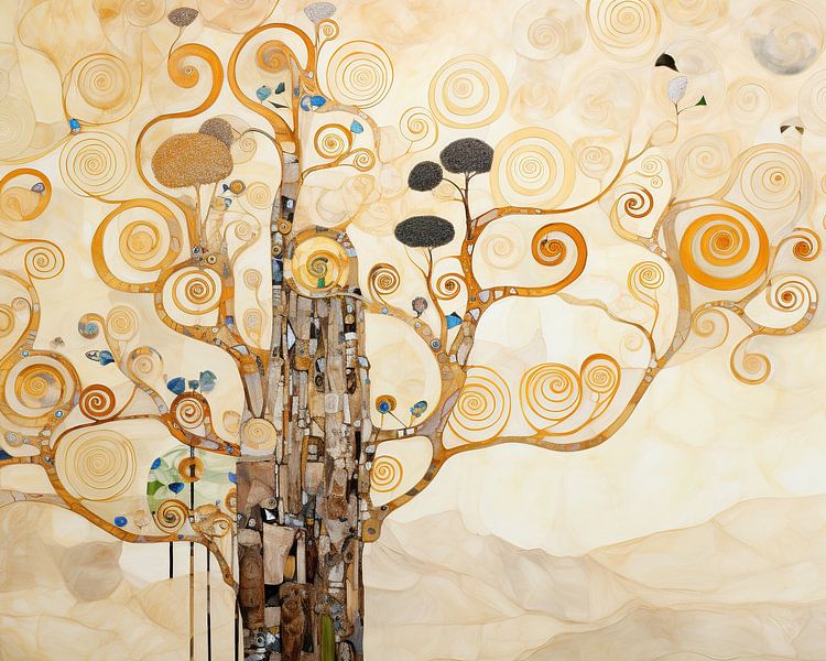 Golden Tree by Abstract Painting