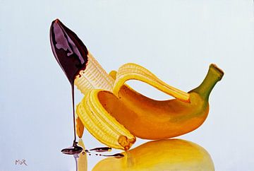 Banane mit Schokomütze von Dietrich Moravec