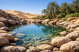 Oase im Wüstengold – Oasis Beneath the Desert Sun von ButterflyPix