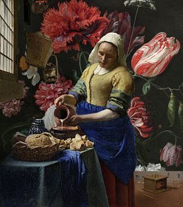 Het Melkmeisje met de vaas, Vermeer en de Heem