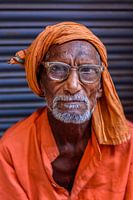 Oude Guru met bril in Oud Delhi