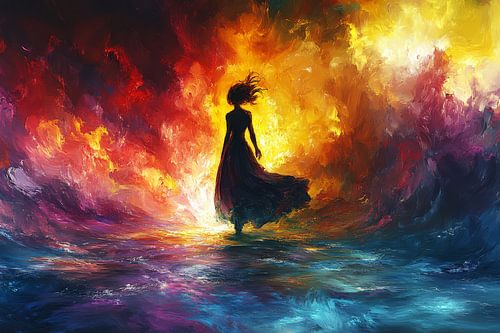 schilderachtige,spirituele afbeelding van vrouw