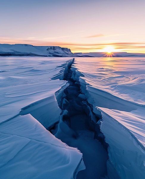 Frostiger Morgen von fernlichtsicht