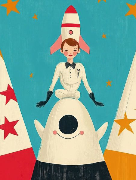 Fusée vers les étoiles par Franka Poulain