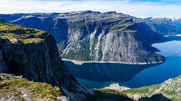 Uitzicht bij Trolltunga in Noorwegen