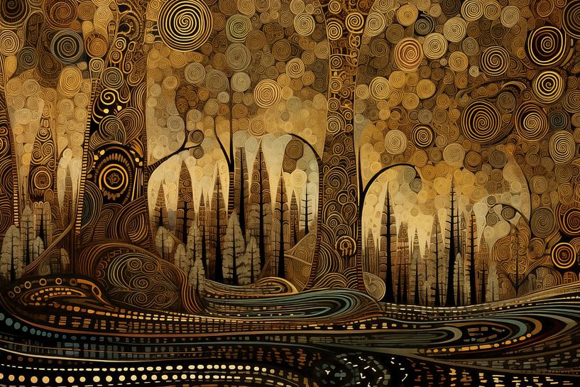 Forest of Golden Spirals by Whale & Sons