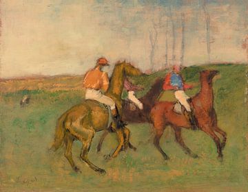 Jockeys en renpaarden, Edgar Degas