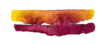 Mountains under the orange sky