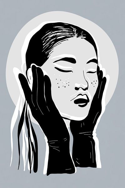 Modern Art Portrait by Marja van den Hurk