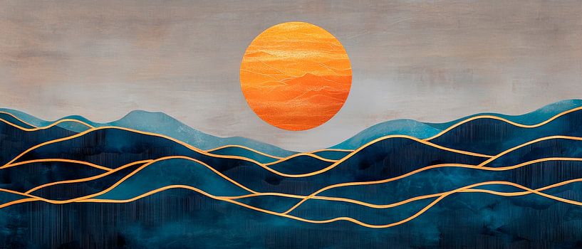 Lever de soleil sur les montagnes bleues par Poster Art Shop