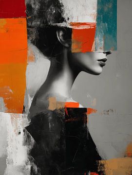 Contemporary abstract portret van Carla Van Iersel