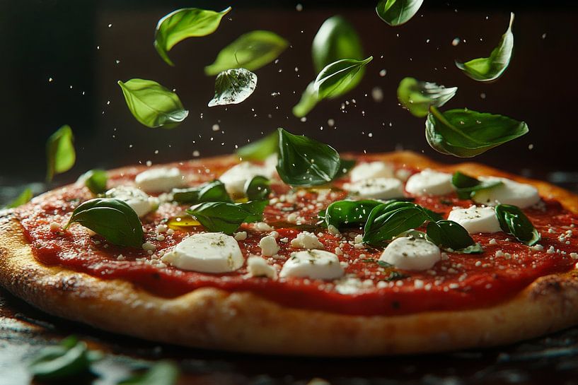Pizza au basilic par Poster Art Shop
