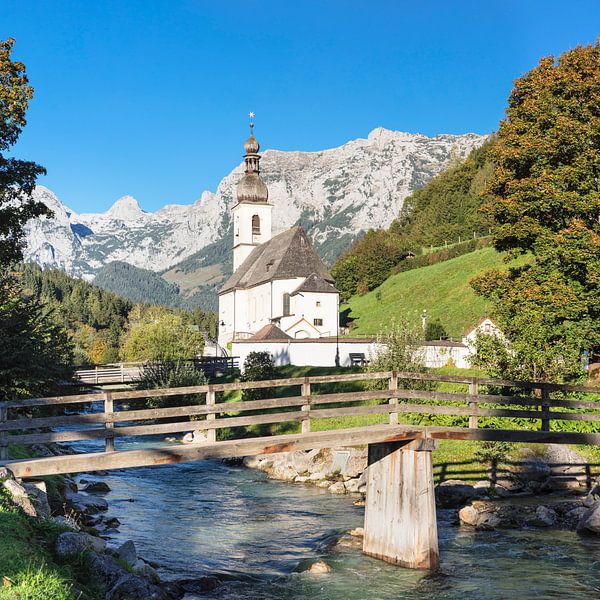 Parochiekerk St.Sebastian, Ramsau, Opper-Beieren, Duitsland van Markus Lange
