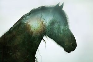 cheval frison "cheval de la forêt" sur Kim van Beveren