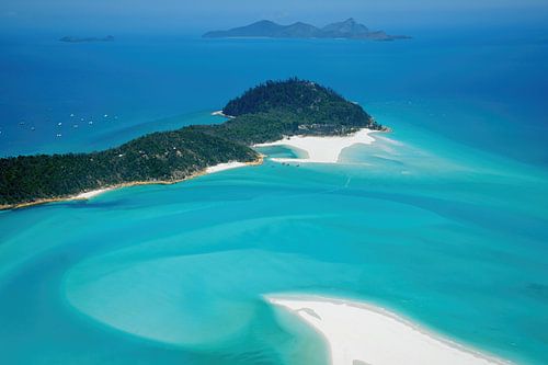 Recht over het noordelijke uiteinde van Whitehaven Beach