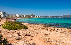 Seaside beach of tourist resort Cala Millor on Mallorca island by Alex Winter