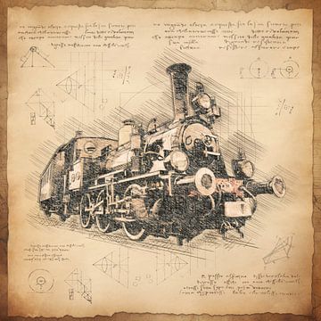 Atle stoomlocomotief / stoomlocomotief. Vintage stijl, voor treinbestuurders & spoorweg fans. van SergeivoArt