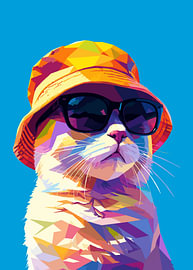 Tolle digitale Pop-Art-Katze von Dico Hendry