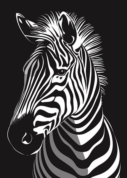 Portrait de zèbre dans des rayures audacieuses par Art Kingdom