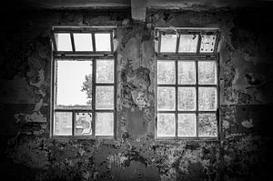 Fenster im alten Fabrikgebäude