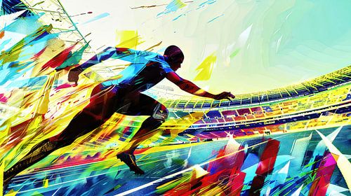 Coureurs dans le stade