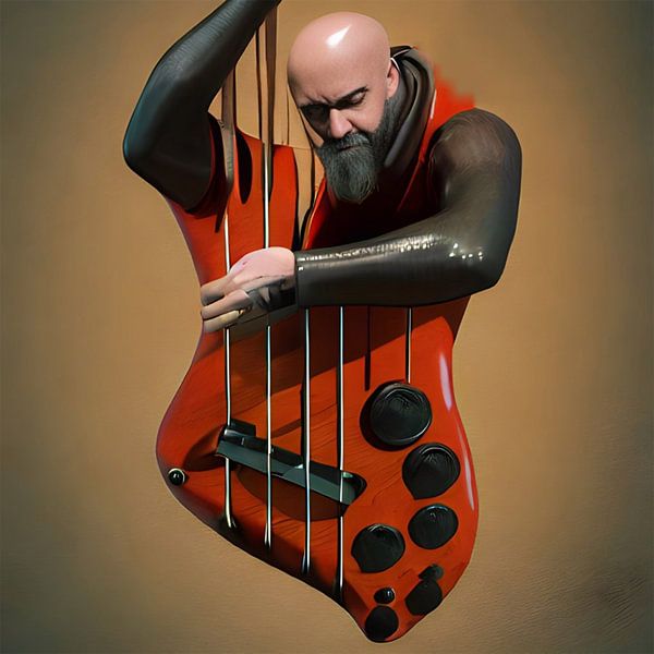 De basgitarist van Renato Daub