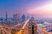 Dubai skyline tijdens zonsondergang van Remco Piet