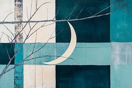 Maanlicht over een kalm kleurvlak van Poster Art Shop