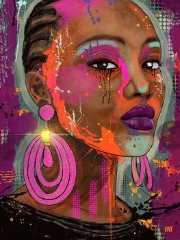 Vibrant Soul - Portrait Urbain Puissant avec Accents Néon