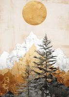 Natur Abstrakt Gold Dekor