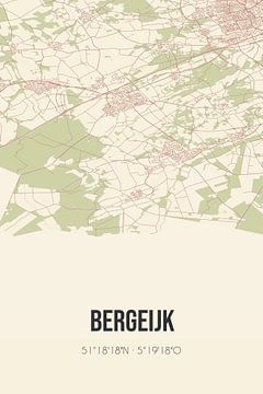 Vintage landkaart van Bergeijk (Noord-Brabant) van MijnStadsPoster
