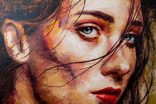 Kleurrijke close-up vrouwengezicht