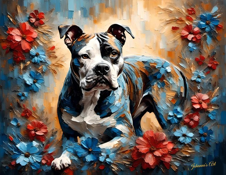 Dog Art - American Staffordshire Terrier 2 by Johannas Art Creations