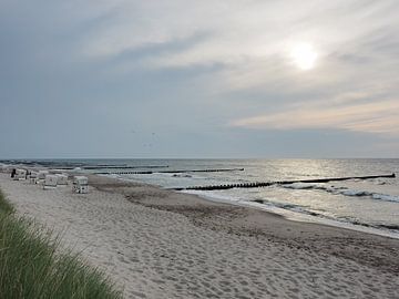 Abends am Strand von Ahrenshoop von Katrin May
